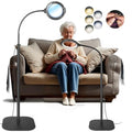 12X Large Magnifying Glass with Light and Floor Stand, Magnifier Lamp - color: Black