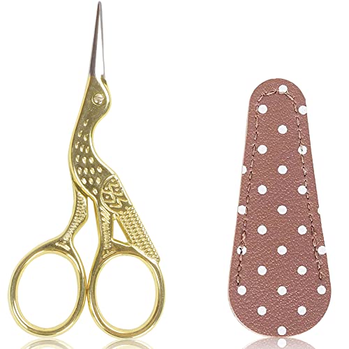 BIHRTC 3.6inch Little Embroidery Scissors Sharp Stainless Steel Tip Sewing - color: Gold, size: 3.6inch
