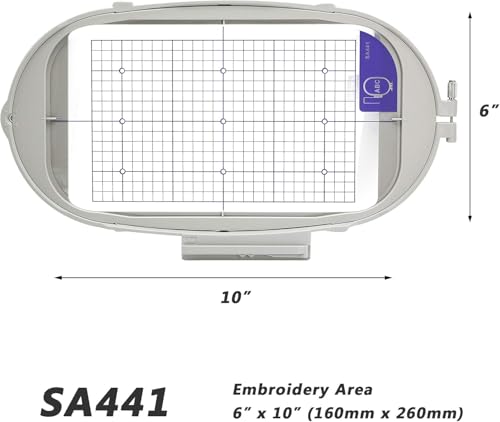 Sew Tech Embroidery Hoop for Brother, 6x10in 160x260mm SA441 EF81 Frame - size: 6"x10" - SA441