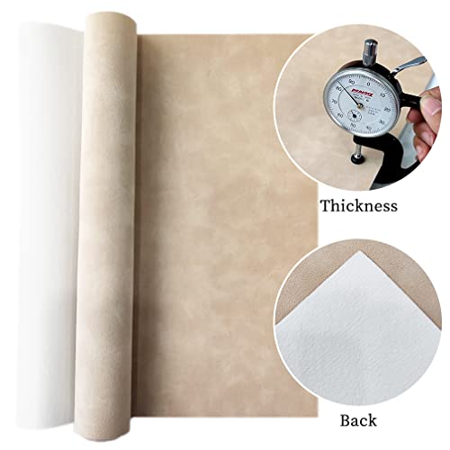 Beige Pink Soft Faux Suede Fabric 30x135cm Synthetic Faux Leather Frosted Leatherette for Backpacks Handbags Sewing Crafts - color: Beige