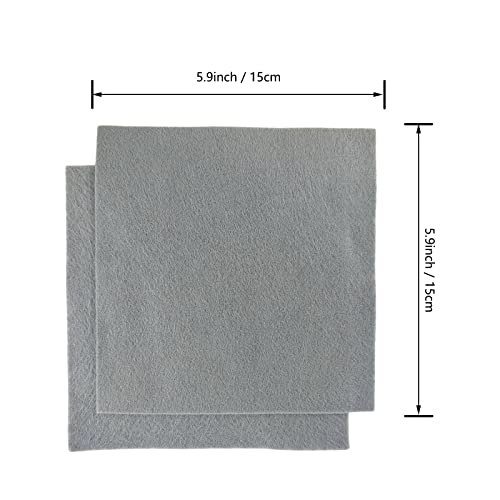 Jtnohx Soft Felt Fabric Flexible Craft Felt Sheets Grey 6" 20Pcs 1.4mm - color: Light Grey