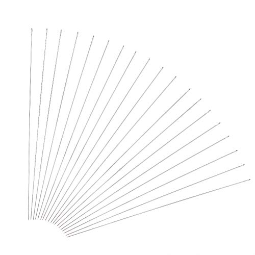 Craftdady Steel 50Pcs Steel Beading Needles 5.9 Inch Long Straight Thin Beading Embroidery Needles for Sewing Easy Threading Jewelry Making - size: 0.8mm thick, 150mm long