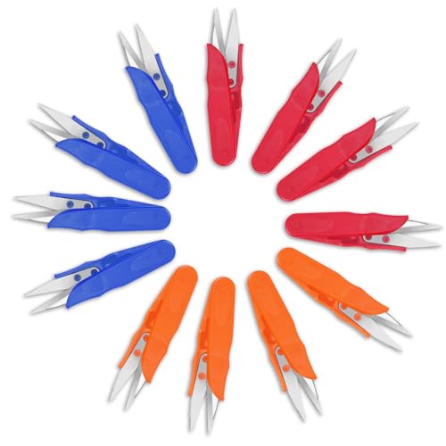 UCEC 12Pk Thread Snips, Yarn Scissors for Crocheting & Embroidery Sewing - color: 12pack 3color