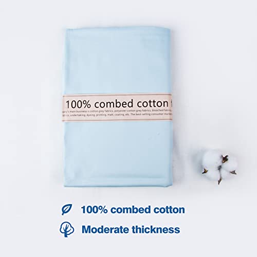 5 Yard Baby Blue Cotton Fabric, Natural Cotton Poplin Fabric by The Yard, 59 Inches Wide 100% Cotton Fabric, Soft Embroidery Muslin Quilting Material for Sewing Material Apparel Cloth - color: Baby Blue, size: 5 Yards