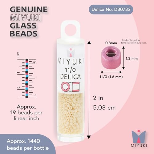 Miyuki Delica Seed Beads - color: DB0732 - Opaque Cream