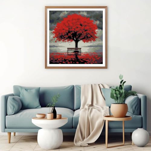 MYBISYMQQ Tree of Life Cross Stitch Kits for Adults,11CT Stamped Cross Stitch Kits for Beginner,DIY Needlepoint Embroidery Patterns Kits Embroidery Patterns for Home Wall Decor 13.7x13.7 inches - color: T016