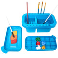MyLifeUNIT Paint Brush Cleaner, Paint Brush Holder with Palette, Royal Blue - color: Royal Blue
