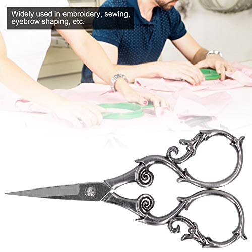 Vintage Embroidery Scissors Stainless Steel Tip 4.3 Inch Small Sewing Scissors Retro Craft Shears for Needlework Art Work DIY Thread Snips with Cover