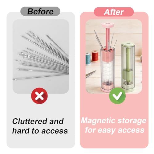 XANGNIER Magnetic Needle Case with Pop-up Design,2 Pcs