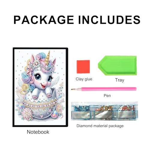 Diamond Painting Blank Notebook Kits for Adult, Dairy Travel Drawing Message Art Notebook, DIY Special Shape Diamond Art Kits Gift Cross Stitch for Office Work Study
