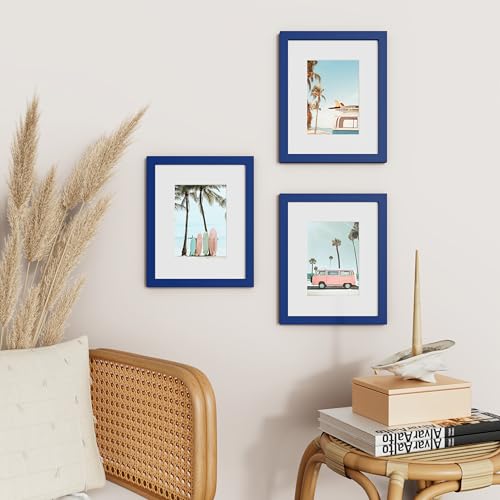 Vittanly 8x10 Picture Frame, Matted for 5x7 Photos, Royal Blue - color: Royal Blue, size: 8x10