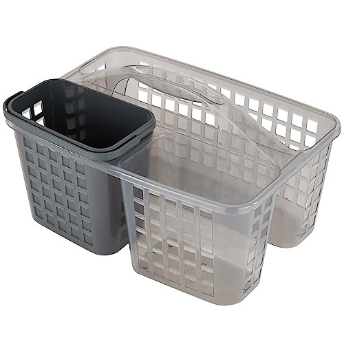 Bath Bliss 2 in 1 Portable, Bathroom Shower Caddy for Shampoo, Conditioner, Soap, and Cosmetics, in Grey Bath Tote (26118-GREY) - color: Grey