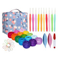 Lewhoo 15 Crochet Thread Balls & 10 Lace Crochet Hooks, 100% Cotton Thread - color: Multicolor