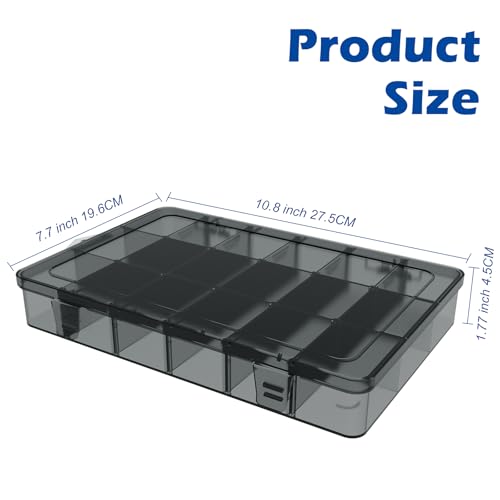 Clear Organizer Box,18 Grids Tackle Box Organizer - color: Grey, size: 1x Large 18 Grids