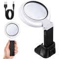 JARLINK Magnifying Glass with Light and Stand, 3 Modes Foldable Magnifier