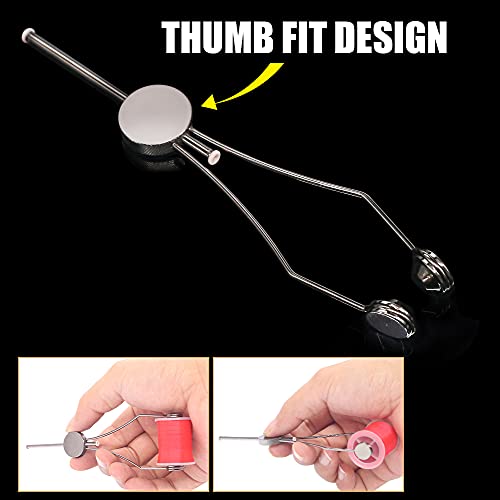 XFISHMAN Fly-Tying-Bobbin-Holder 2 Pack Fly Fishing Ceramic Bobbin with Bobbin Threader Holder Fly Tying Tools Set - color: Thumb Fit Ceramic Bobbin 2 Pack with 1 Bobbin Threade