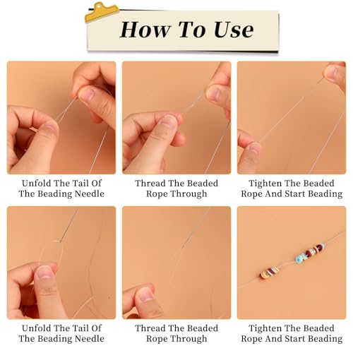 8Pcs Bead Spinner Needles Big Eye Beading Needles Stainless Bead Needle,Bead Needles for Jewelry Making Bracelet Necklace Jewelry Making (Needle) - size: 8pcs