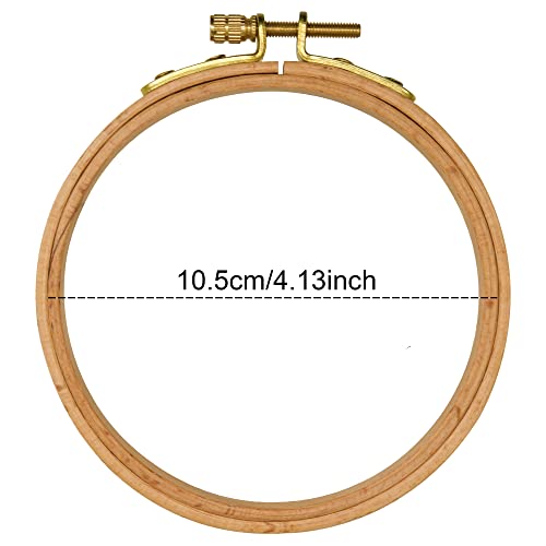2 Pack 4'' Embroidery Hoop, Guofa 10CM Beech Wood Cross Stitch Hoops, - style: 4 inch