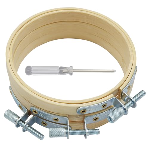 Unlorspy 6Pcs 3Inch Circle Embroidery Hoops, Round Wood - size: 3"