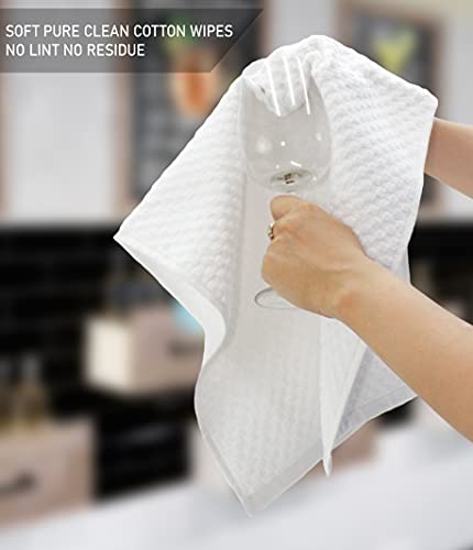 COTTON CRAFT Amazing Kitchen Towel - 12 Pack 100% Cotton Waffle Terry Towel - color: White, size: 12 Pack