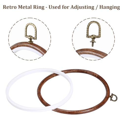 OwnMy 6 Embroidery Hoops with Hanging Rings, Embroidery Frames for Display