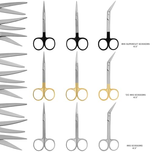 Iris Scissors 4.50" Str/Cud/Angled TC Tungsten Carbide, Supercut O.R. Grade (T/C Tungsten-Carbide Curved) - style: T/C Tungsten-Carbide Curved