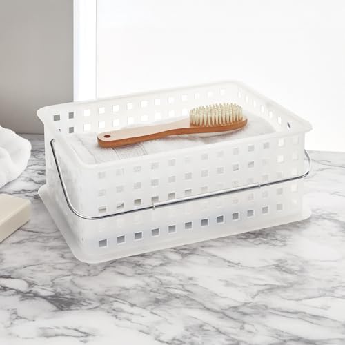 iDesign Portable Shower Caddy Basket, Set of 3, Clear/Frost - style: Pack of 3