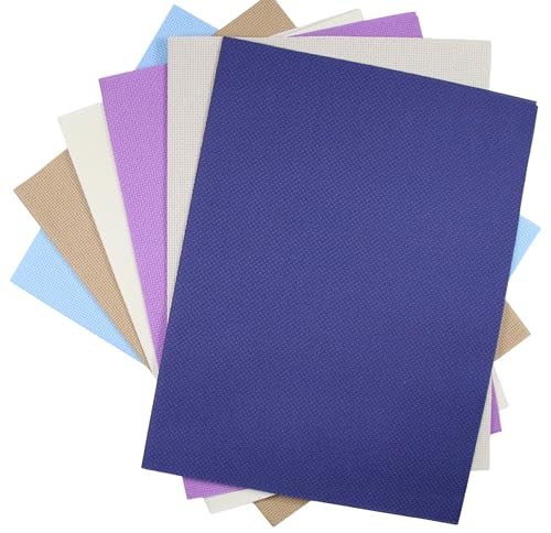 KCS 6 pc of 12" x 18" (30cmx45cm) 14 Count Cotton Aida Cloth Cross Stitch Fabric (14CT-C) - color: 14ct-c