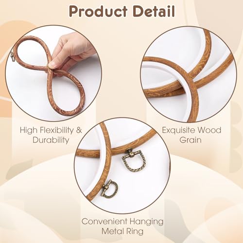 15 Pcs 3.4 Inch Embroidery Hoop Set, Imitation Wood Rubber Cross Stitch Hoops, Round Sewing Frames for DIY Crafts, Art Projects, and Gift Making - style: 3.4Inch