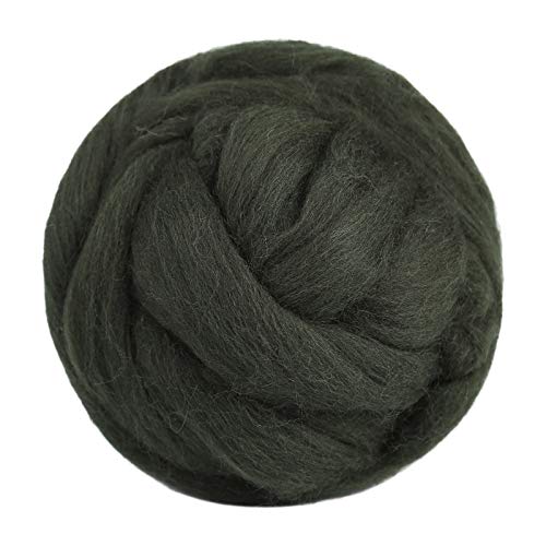 3.53oz Needle Felting Wool Roving Wool for Felting Wool Felting Supplies - color: dark green
