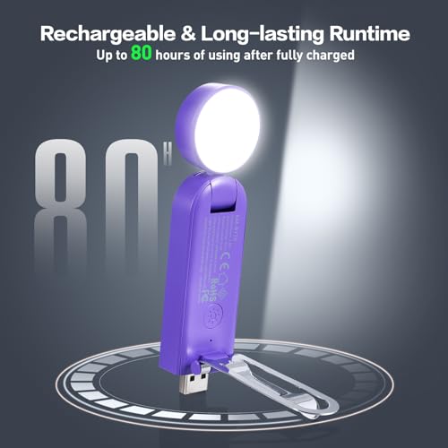 VAVOFO USB Rechargeable Book Light, Bookmark Clip on LED Reading Light - color: Dark Purple