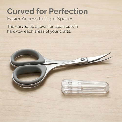 PAFASON Small Travel Sewing Embroidery Scissors Set Curve Straight Tip - color: Grey