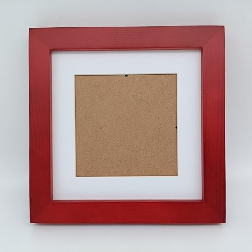 ZXT-parts Red 6x6 Picture Frames with 4x4 Opening Mat.Red 6x6 Square Photo Frame. Solid Wood, Perspex Panel, The Table or The Wall.Protective Film Must be Removed. - color: Red