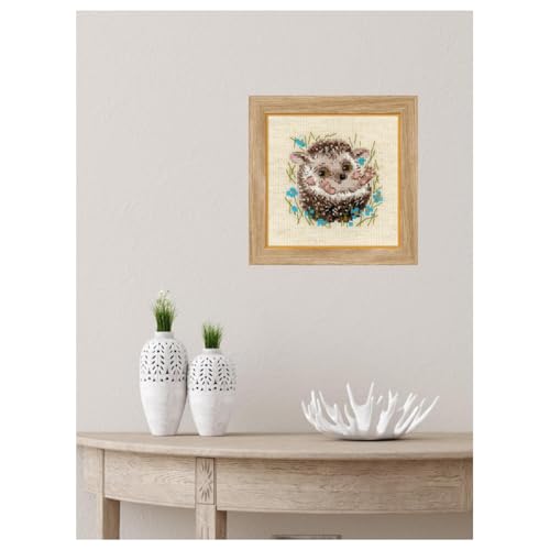 RIOLIS R1753 Little Hedgehog Counted Cross Stitch Kit 5.12 x 5.12 in - style: Modern