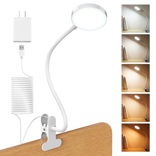 LiFMIRA Bed Lamp Clip on Light 8W 66 LED Reading Light for Bed White - color: White