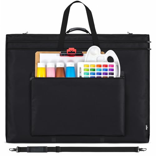 JJRING 36x48 Art Portfolio Tote Bag With Shoulder Strap, Black - size: 36''*48''