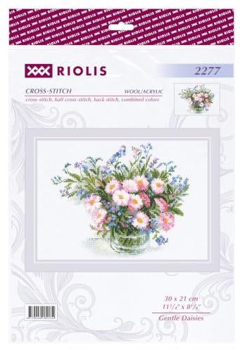 RIOLIS 2277 Gentle Daisies Counted Cross Stitch Kit 11.75 x 8.25 in - style: Gentle Daisies 2277