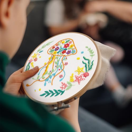 Louise Maelys Jellyfish Embroidery Kit for Beginners Adults - color: Jellyfish