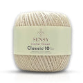 S Sensy Classic Size 10- Mercerized Giza Cotton #0 Lace Yarn Ecru 618 Yards - color: Ecru, size: 1 Skein