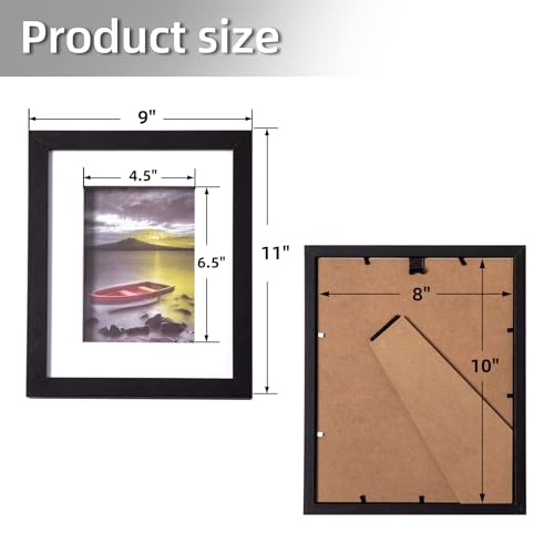 Muzilife 8x10 Shadow Box 3D Picture Frame with Mat, Wood, 1 Pack, Black - color: 1pcs 8x10-black