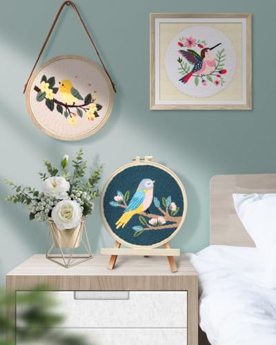 TINDTOP Punch Needle Kits, Bird Punch Embroidery Kits for Adults - color: Bird