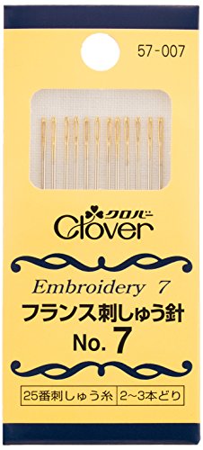 Clover 57-007 French Embroidery Needles No. 7 12 Pieces - style: No.7