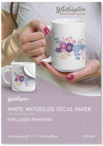 Waterslide Decal Paper Laser White 20 Sheets A4 Size - color: Laser - White
