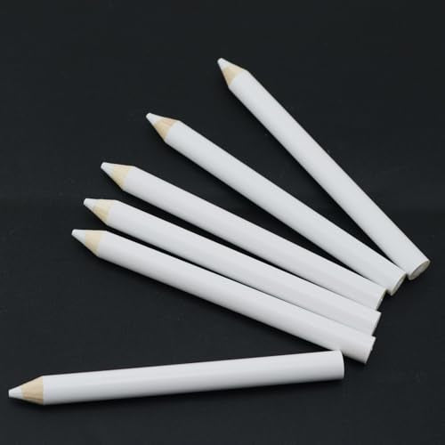 7PCS White Fabric Chalk Set 8.7cm Tracing Tools Pencils for Sewing Fabric Marking Refills for Fashion Designers