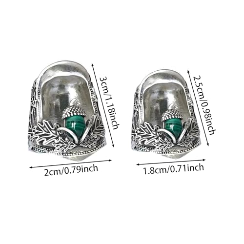 2-Pieces Open Nail Acorn Thimble - Metal Sewing Thimble for Needlework, Thumb Protector Quilting Supplies, for Embroidery, Cross Stitch, DIY Crafts (Silver Thimble -B)(Medium)