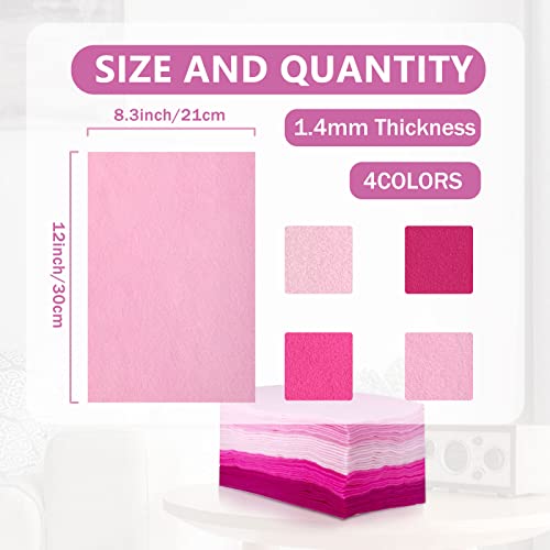 Jtnohx Soft Felt Sheets Felt Fabric for Crafts 4 Colors 40Pcs Pink Series - color: Pink Series