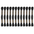 HARFINGTON 12 Skeins Embroidery Floss 8m Each Egyptian Long Fiber Cotton Cross Stitch Thread 26S/2x6 for Embroidery Projects Bracelet, Black - color: Black