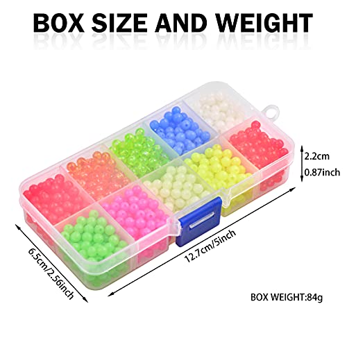 Fishing Beads Assortment Kit, 1000pcs 5mm Round Plastic Fishing Line Beads