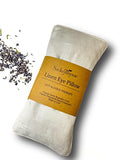 Sacksy Thyme Organic Linen Eye Pillow - Lavender & Flaxseed for Relaxation, Yoga, Stress Relief - Microwavable Heating Pad & Cool Compress - Made in USA - Gifts for Meditation - color: Natural (Lavender)