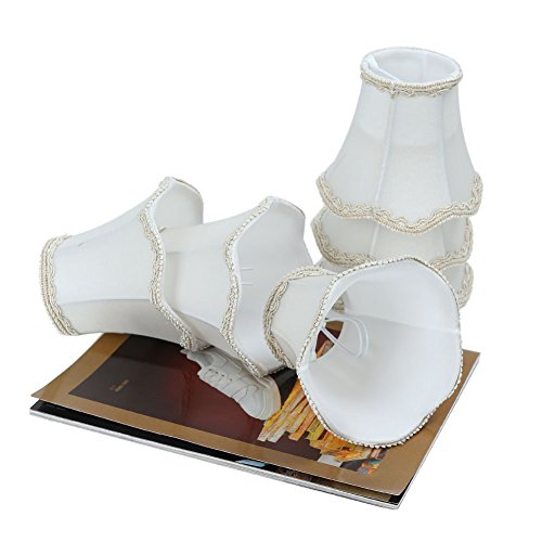 Fuloon Modern European Style Droplight Wall Lamp Candle Chandelier Lamp Shade 6 pcs Set (White) - color: White, size: 6 Pack
